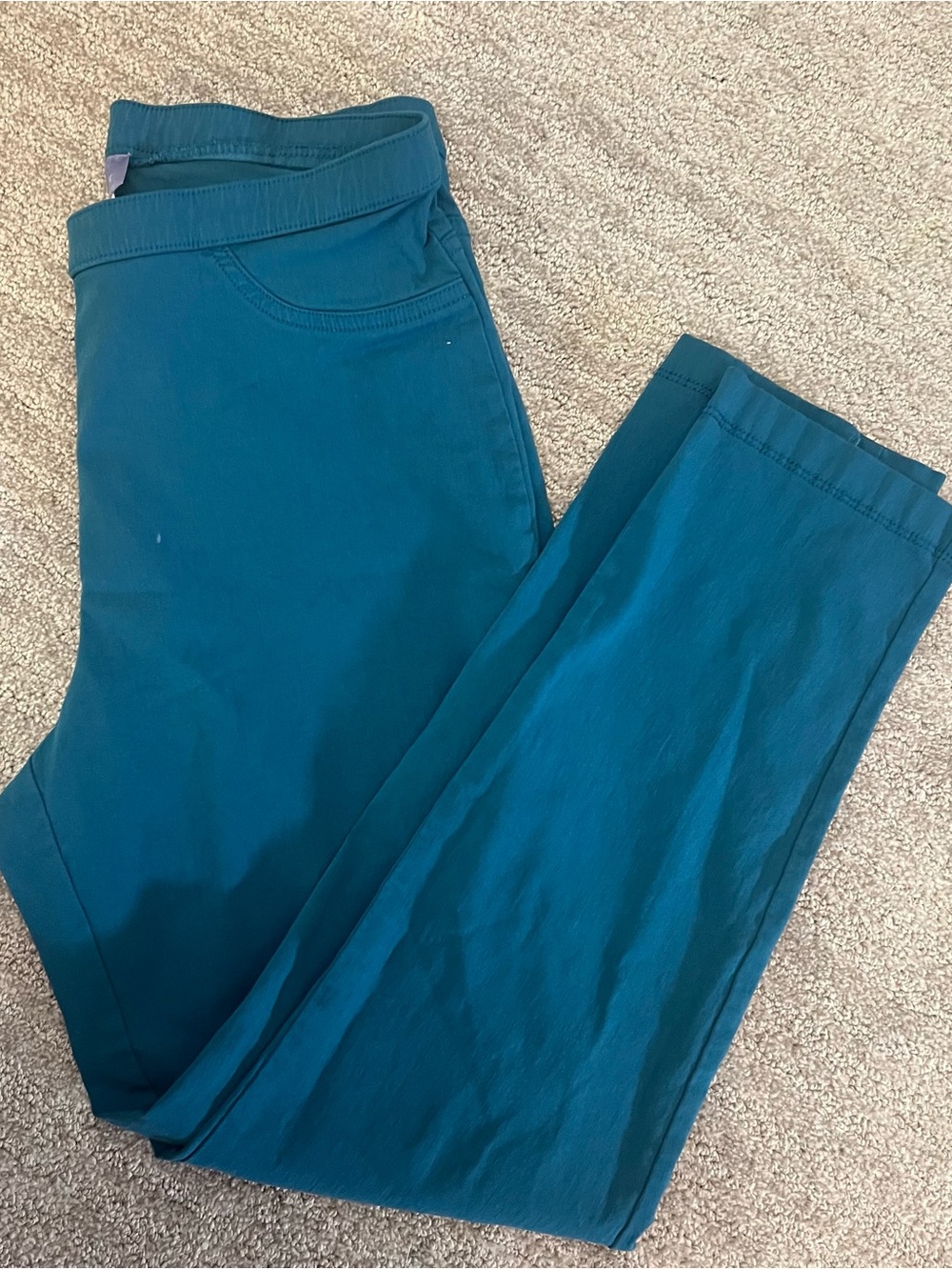 Laura Scott Teal Stretch Chinos